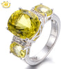 HUTANG 5.198ct Natural Lemon Quartz Solid 925 Sterling Silver Cocktail Ring Gemstone Fine Jewelry Women's New Arrival