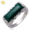 HUTANG Natural Gemstone Malachite Solid 925 Sterling Silver Filigree Ring Women's Fine Fashion Stone Jewelry For Gift