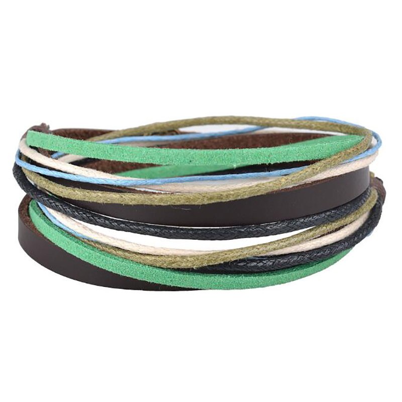 2020 Latest Popular Multi-layer Genuine Leather Bracelet, Men Vintage Charm Bracelet,  !New Style!4 Color
