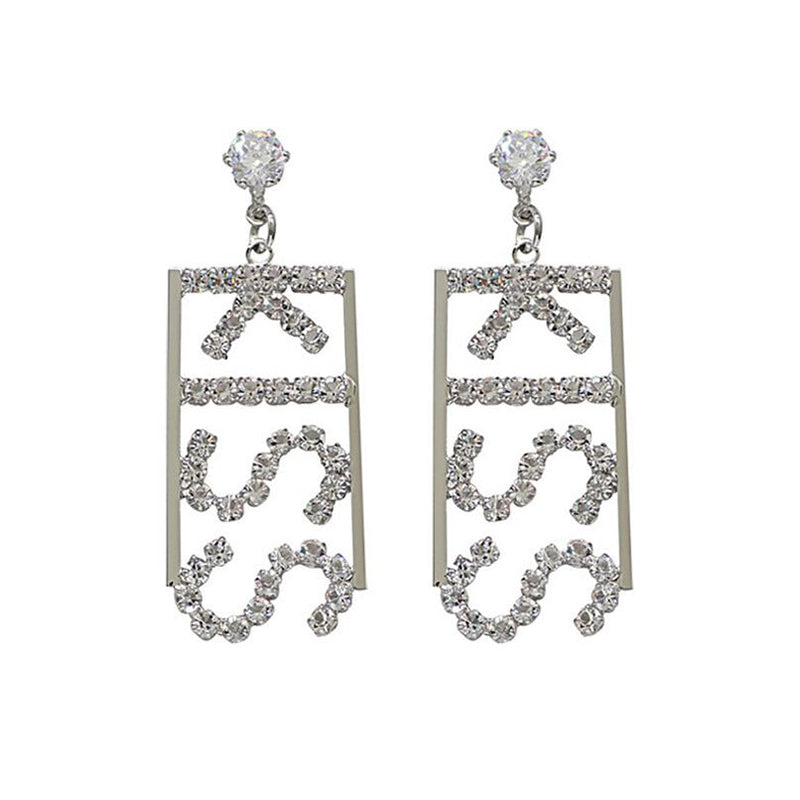 Fashion Drop Earrings KISS LOVE Zircon Big Earring for Woman Jewelry Earrings For Woman Accessories Best Gift Hot S