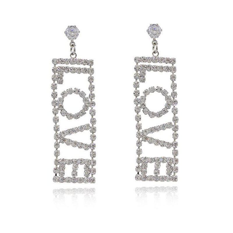 Fashion Drop Earrings KISS LOVE Zircon Big Earring for Woman Jewelry Earrings For Woman Accessories Best Gift Hot S