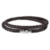 Handmade Woven Genuine Leather Bracelet Wrap Wrist Double Layers Bracelets Bangles with Magnet Clasp Male Jewelry