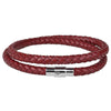 Handmade Woven Genuine Leather Bracelet Wrap Wrist Double Layers Bracelets Bangles with Magnet Clasp Male Jewelry