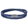 Handmade Woven Genuine Leather Bracelet Wrap Wrist Double Layers Bracelets Bangles with Magnet Clasp Male Jewelry