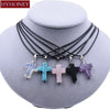 HYHONEY Cross Natural Stone Pendant Necklace for Women Necklaces&Pendants 2021 Jewelry Gifts colar