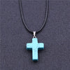 HYHONEY Cross Natural Stone Pendant Necklace for Women Necklaces&Pendants 2021 Jewelry Gifts colar