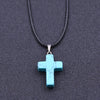 HYHONEY Cross Natural Stone Pendant Necklace for Women Necklaces&Pendants 2021 Jewelry Gifts colar