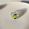 HZ 2021  Funny Cute Colorful Acrylic Resin Cartoon Animal Love Flower Ring Transparent for Women Girls Party Jewelry Gifts