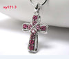 Cross Necklace Multi Color Crystal Rhinestone Pendant Necklace with 45cm Snake Chain one piece  xy121