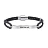 Three-dimensional stick engaving leather bracelet personalized customization stainless steel simple gift for him