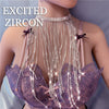 EXCTED ZIRCON  Woman Sexy Tassel Body Chain Chest Chain bling Rhinestone Crystal Jewelry Necklace Party Prom Gift