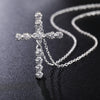 925 Stamped Silver Blue crystal cross Pendant Necklace For Women Christmas gifts Wedding party fine noble Jewelry