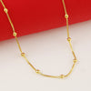 Genuine 24K Gold Necklace Plating Gold 45CM Box Chain Beaded Necklace Short Chain For Woman Charm Jewelry