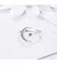 925 Stamp Silver Color Star Moon Zircon Adjustable Open Finger Rings For Women Girls Wedding Dorpshipping Anelli Party Jewelry