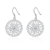 925 Sterling Silver Pretty Carved five-pointed star Earrings for Women  wedding Party Jewelry Gifts