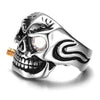 Exaggerated Skull Head Ring Men's Ring Bohemian Crystal Inlaid Bullet Inlaid Ring Accessories Party Jewelry Size: 8-13