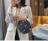 Small Fresh Flower Chain Shoulder bag women  Sweet Lace Round Handbags Female PU leather Crossbody Bags