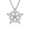 Women's Snowflake Leaf Pendants And Necklaces 925 Stamp Silver Color Wedding Jewelry For Women 2022  GaaBou