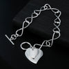 designer brands 925 sterling silver romantic Double Heart Pendant Bracelets for women party wedding Jewelry Couple gifts