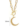 Half Moon necklace Stainless Steel Crescent Toggle Necklaces Gold Metal Luna Necklace Chunky Heavy Duty Chain Choker Collar