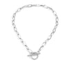 Half Moon necklace Stainless Steel Crescent Toggle Necklaces Gold Metal Luna Necklace Chunky Heavy Duty Chain Choker Collar