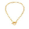 Half Moon necklace Stainless Steel Crescent Toggle Necklaces Gold Metal Luna Necklace Chunky Heavy Duty Chain Choker Collar