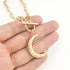 Half Moon necklace Stainless Steel Crescent Toggle Necklaces Gold Metal Luna Necklace Chunky Heavy Duty Chain Choker Collar