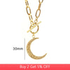 Half Moon necklace Stainless Steel Crescent Toggle Necklaces Gold Metal Luna Necklace Chunky Heavy Duty Chain Choker Collar