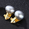 Half-Round Natural Pearl 925 Silver Stud Earrings