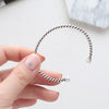 Half Round White Pearl Vintage Twisted 925 Sterling Silver Adjustable Bangle