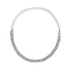 Half pearl half chain necklace