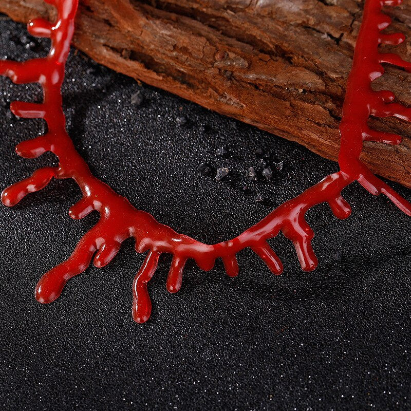Halloween Blood Necklace Women Chokers Necklaces Halloween Party DIY Decorations Horror Props Party Jewelry Gift Haunted House