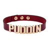 Halloween Cosplay Necklace Harleen Quinzel Puddin Letter Leather Clown Choker Necklaces