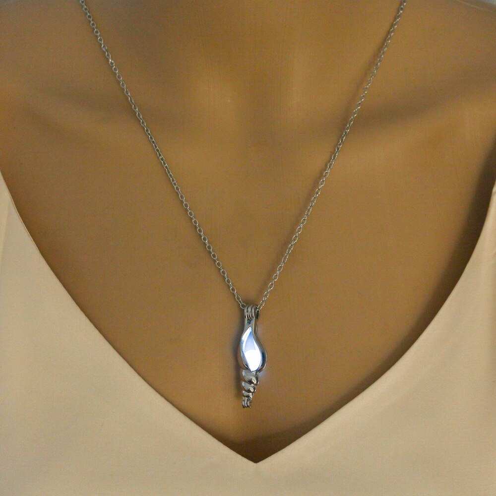 Halloween Jewelry with Silver Color Glow in the Dark Luminous Stone Locket Pendant Choker Necklace for Men Women Gift
