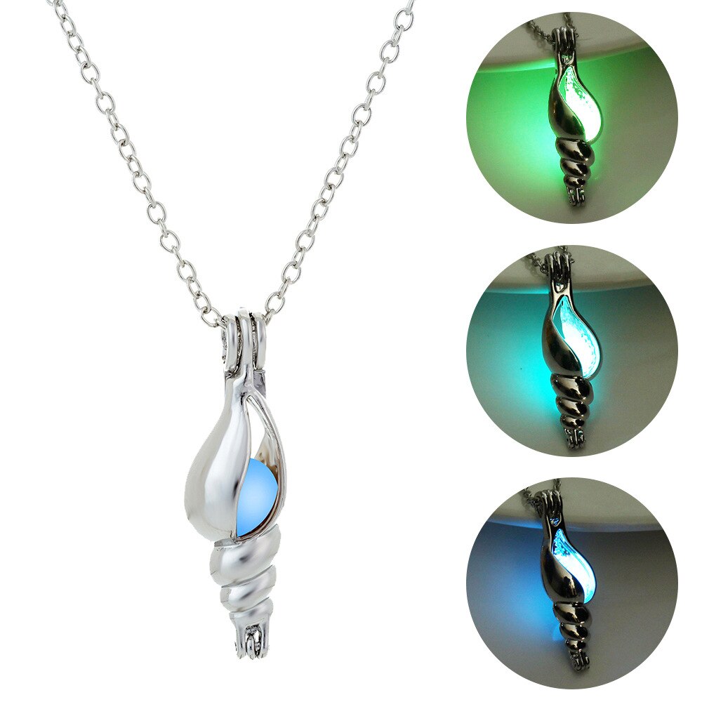 Halloween Jewelry with Silver Color Glow in the Dark Luminous Stone Locket Pendant Choker Necklace for Men Women Gift