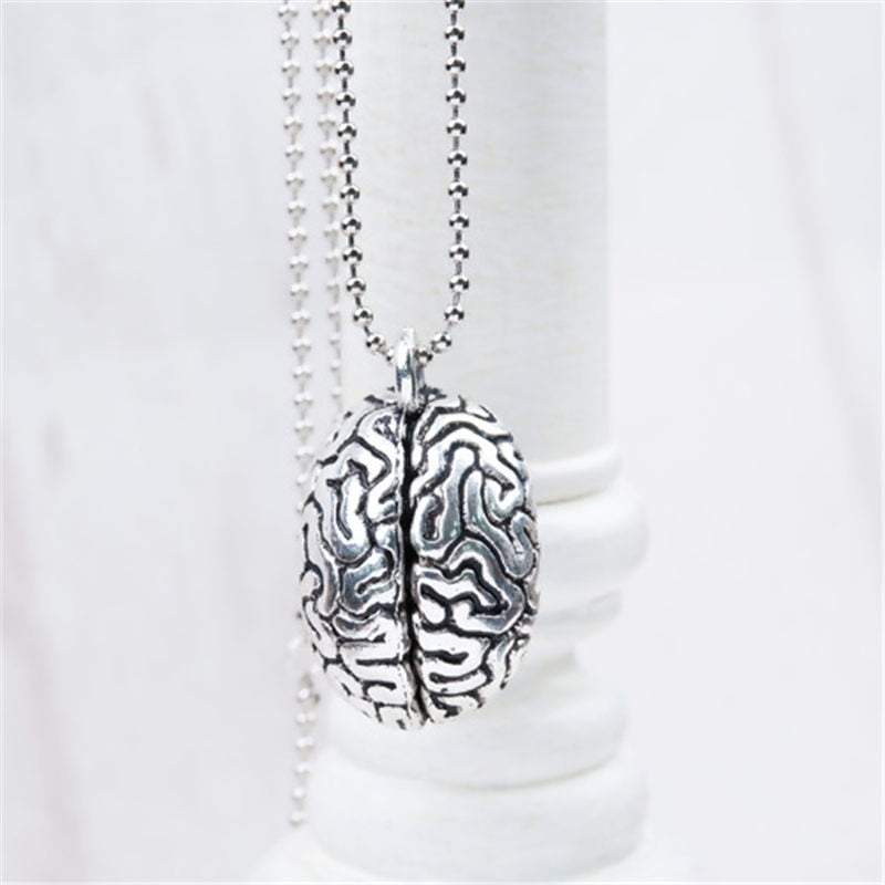 Halloween Necklace Ball Chain  Cerebrum/ Brain Human Body Pendant Necklaces Jewelry For Men Women Gift 70cm Long, 1 PC