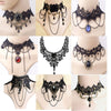 Halloween Sexy Gothic Punk Style Necklace Black Lace Neck Chain Collar Necklace Retro Victorian Women's Collar Steampunk Jewelry