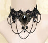 Halloween Sexy Gothic Punk Style Necklace Black Lace Neck Chain Collar Necklace Retro Victorian Women's Collar Steampunk Jewelry