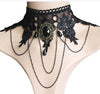 Halloween Sexy Gothic Punk Style Necklace Black Lace Neck Chain Collar Necklace Retro Victorian Women's Collar Steampunk Jewelry