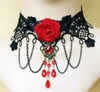 Halloween Sexy Gothic Punk Style Necklace Black Lace Neck Chain Collar Necklace Retro Victorian Women's Collar Steampunk Jewelry