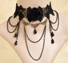 Halloween Sexy Gothic Punk Style Necklace Black Lace Neck Chain Collar Necklace Retro Victorian Women's Collar Steampunk Jewelry