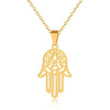 Hamsa Hand Pendant Necklace Women Men Amulet Stainless Steel Gold Silver Color Hand of Fatima Choker Jewelry Gift Clavicle Chain