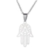 Hamsa Hand Pendant Necklace Women Men Amulet Stainless Steel Gold Silver Color Hand of Fatima Choker Jewelry Gift Clavicle Chain