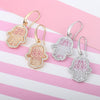 Hand Hamsa Crystal Woman Earrings Jewelry Gift Silvery Gold Vintage Charm Earring Woman Accessories  2022 New