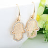 Hand Hamsa Crystal Woman Earrings Jewelry Gift Silvery Gold Vintage Charm Earring Woman Accessories  2022 New