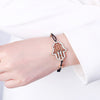 Hand Hamsa Fatima Bracelet Gold Silvery Crystal Pendant Hollow Rope Women Bracelets Leather Buddhism Jewelry Women Accessorie