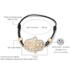 Hand Hamsa Fatima Bracelet Gold Silvery Crystal Pendant Hollow Rope Women Bracelets Leather Buddhism Jewelry Women Accessorie