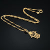 Hand Of Fatima Necklace &amp; Pendant Iced Out Water wave Chain Gold AAA Cubic Zircon Men's Women   Hip hop Rock Jewelry