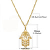 Hand Of Fatima Necklace &amp; Pendant Iced Out Water wave Chain Gold AAA Cubic Zircon Men's Women   Hip hop Rock Jewelry