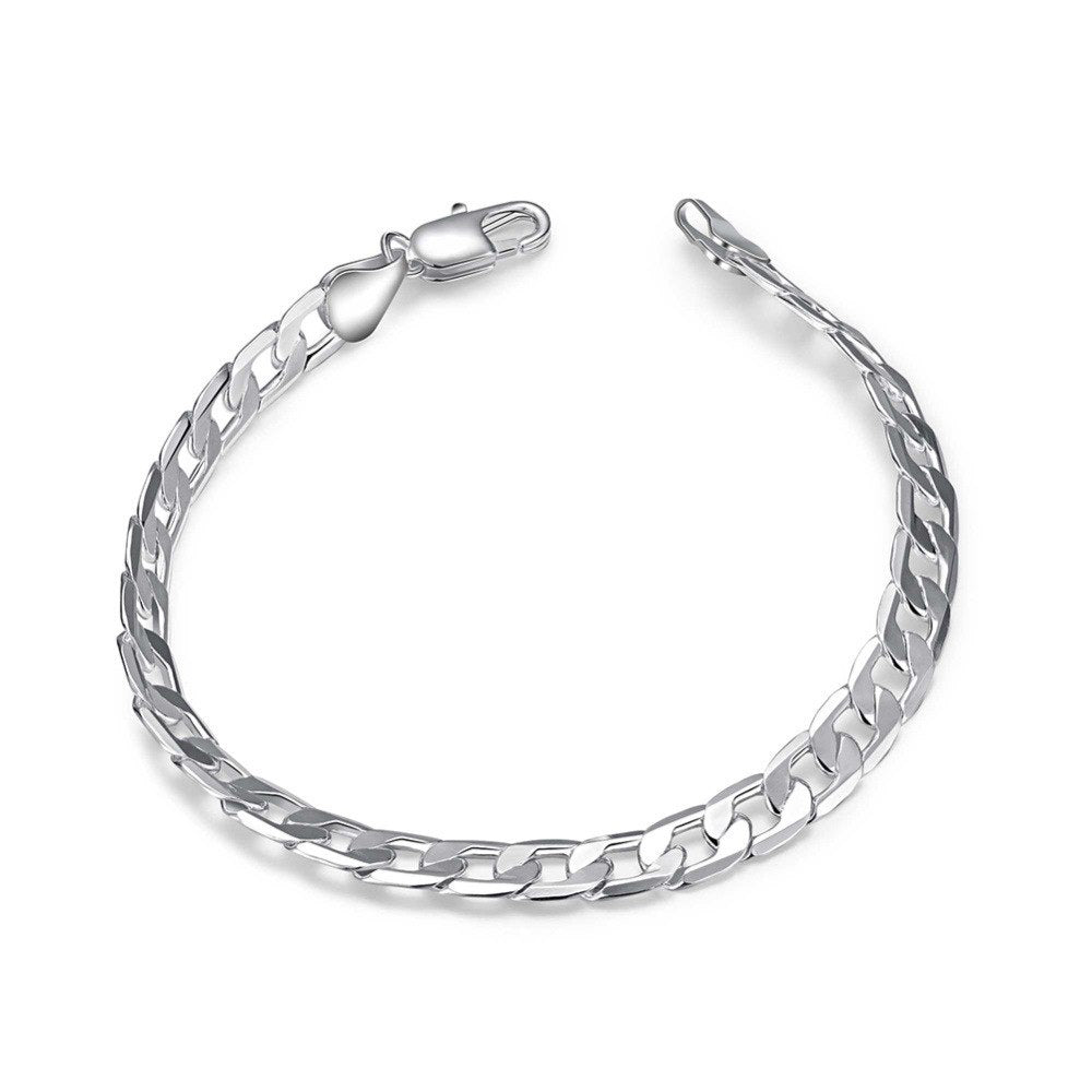 Hand jewelry, fashion, popular for man, hot new products, flat side silver bracelet